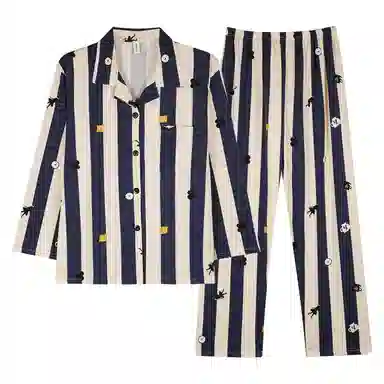 莫代尔 春秋季轻盈透气百搭舒适柔软亲肤细腻休闲简约长袖长裤家居服可外穿睡衣套装 女款