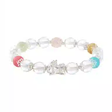 【多宝多财多福】 恋朵 时尚新中式 八方来财足银貔貅吞金兽 气质优雅#好运 白水晶 手串 女款