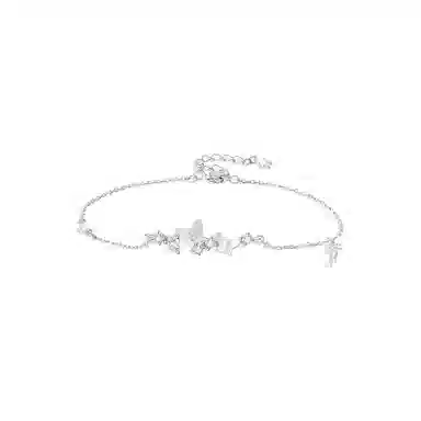 【纯银999 | 星光蝴蝶】 凤祥囍事 老凤祥 优雅浪漫温柔小众设计简约学生日常轻奢高级感经典百搭通勤浪漫约会可调节#好运 足银 手链 女款