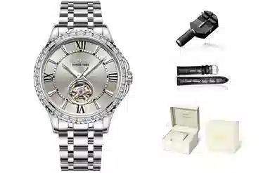 Guanqin Sparkling Series Skeleton Flywheel Mechanical Watch