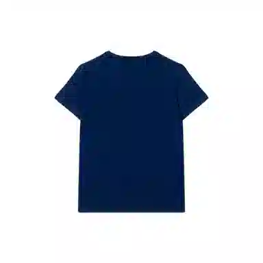 GUCCI Kids FW22 Logo Stripe Print T-Shirt Blue