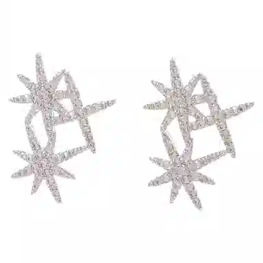 尚先生 简约时尚满天星气质高级感轻奢纯银防过敏百搭 合金 耳钉 女款