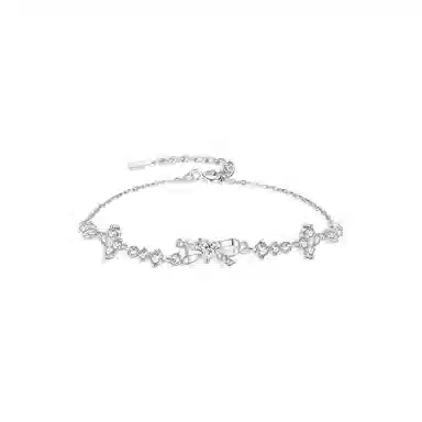 【纯银999 | 蝴蝶结】 凤祥囍事 老凤祥 优雅浪漫温柔小众设计简约学生日常轻奢高级感经典百搭上岸通勤浪漫约会可调节#好运 足银 手链 女款