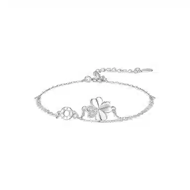 【纯银999 | 四叶草】 凤祥囍事 老凤祥 优雅浪漫温柔小众设计简约学生日常高级感经典百搭通勤浪漫约会可调节 足银 手链 女款