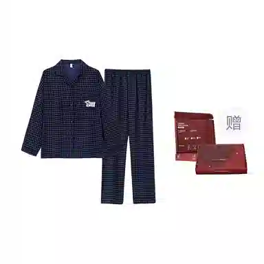 静英鸾 翻领卡通考拉格子时尚甜美风休闲舒适家居服睡衣礼盒 女款