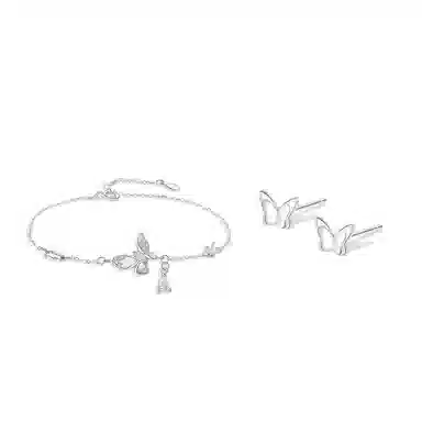 【纯银999 | 星光蝴蝶】 凤祥囍事 老凤祥 优雅浪漫温柔小众设计简约学生日常轻奢高级感经典百搭上岸通勤浪漫约会可调节 足银 手链 女款