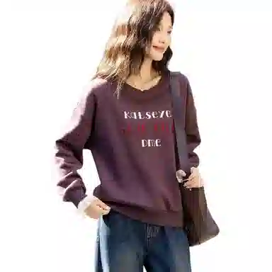 【dme】 字母刺绣长袖时尚休闲百搭舒适潮流简约设计个性卫衣 女款