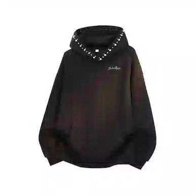 【立体珍珠帽檐连帽外套】布客行 美式复古潮牌高街舒适百搭大码创意套头长袖宽松慵懒亲肤港风纯色学院风卫衣 男女同款