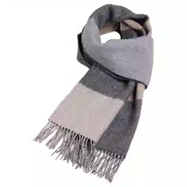 红豆 轻盈独特柔软时尚保暖格子 混纺 绒线围巾 男款