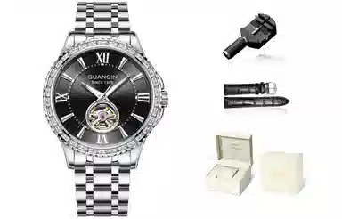 Guanqin Sparkling Series Skeleton Flywheel Mechanical Watch