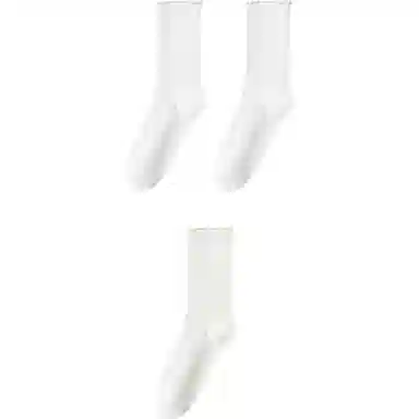 妮轻 纯棉抗菌纯色简约中筒袜 女款