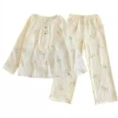 静英鸾 秋冬季圆领呆呆小兔甜美风休闲舒适家居服睡衣套装 女款