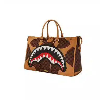 SPRAYGROUND Checkerboard Large Logo Tote Brown