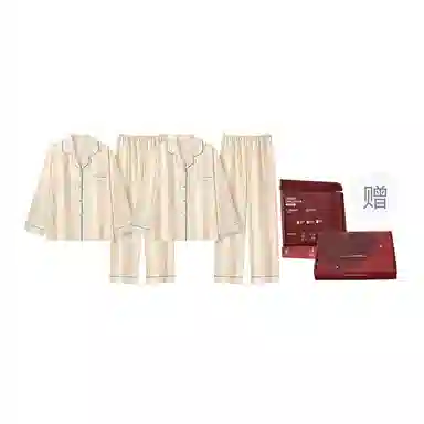静英鸾  秋季翻领格子时尚简约风休闲舒适家居服睡衣礼盒 男女同款