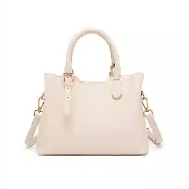 红蜻蜓 礼盒装高级感优雅气质丝巾潮流时尚百搭简约休闲实用通勤单肩包周年生日托特包 牛剖层皮革 手提包 常规 女款 黑色/米白色