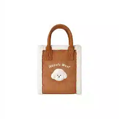 九木杂物社 毛毛市集狗富贵琴谱包 织物 手提包 常规 男女同款情侣款 栗色