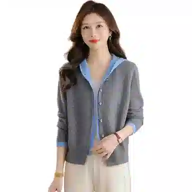 恒源祥 时尚舒适休闲纯色长袖针织衫 女款