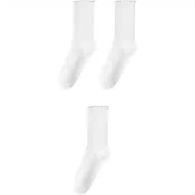 妮轻 纯棉抗菌纯色简约中筒袜 女款