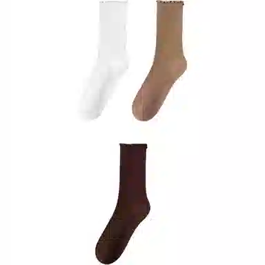 妮轻 纯棉抗菌纯色简约中筒袜 女款