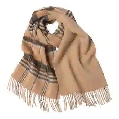 红豆 柔软保暖时尚百搭格子 羊毛 绒线围巾 男款