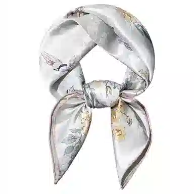 一米画纱 中式古典花园系列复古花萝方巾外搭出游气质国风双面双色 桑蚕丝 丝巾 女款