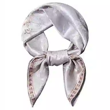 一米画纱 中式古典花园系列复古花萝方巾外搭出游气质国风双面双色 桑蚕丝 丝巾 女款