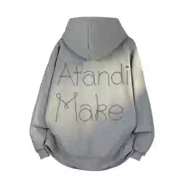 阿凡迪 潮流重磅双面艺术字母印花穿美式格子拼接潮牌嘻哈高街高级感设计时尚百搭宽松休闲舒适长袖廓形外套情侣连帽开衫卫衣 男女同款