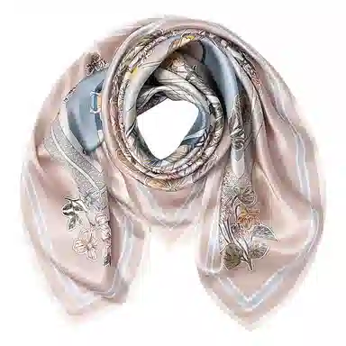 一米画纱 婉约江南中式真丝大方巾时尚印花舒适独特图案优雅百搭 桑蚕丝 丝巾 女款