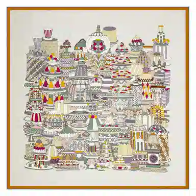 一米画纱 双面双色斜纹绸精致工艺喷绘真丝方巾优雅气质西装领巾 桑蚕丝 丝巾 女款