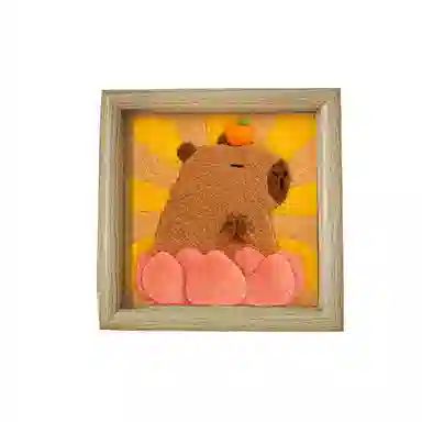 猴大使 羊毛毡戳戳乐相框画 治愈安抚 玩偶周边