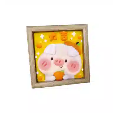 猴大使 羊毛毡戳戳乐相框画 治愈安抚 玩偶周边