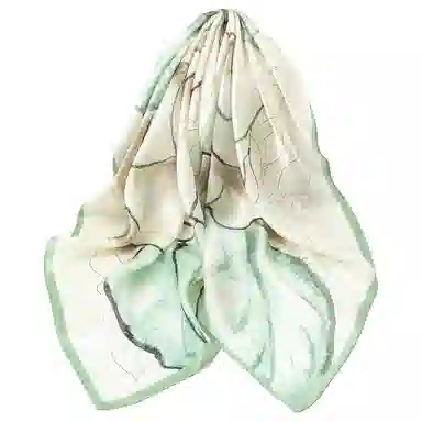 一米画纱 婉约江南中式真丝大方巾时尚印花舒适独特图案优雅百搭 桑蚕丝 丝巾 女款