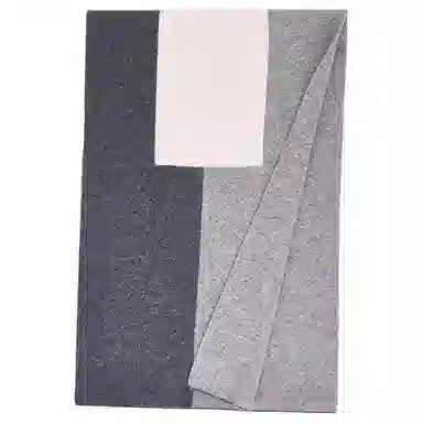 红豆 时尚百搭柔软保暖拼色 羔羊毛 绒线围巾 男款