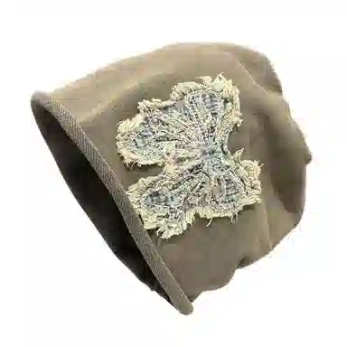 祎步康 韩式小众设计感蝴蝶结刺绣显脸小#好运 涤纶 帽子 女款