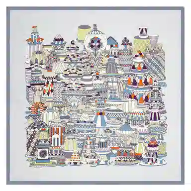 一米画纱 双面双色斜纹绸精致工艺喷绘真丝方巾优雅气质西装领巾 桑蚕丝 丝巾 女款