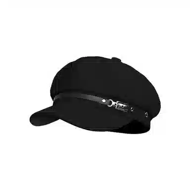 浪莎 英伦复古简约纯色金属扣八角帽时尚学院风文艺八角帽 腈纶 贝雷帽 女款