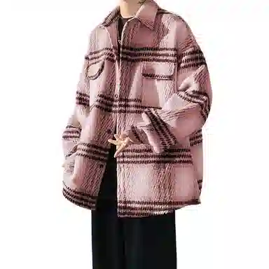 悍戈 毛呢呢料多风格融合的时尚翻领外套棉服 男女同款