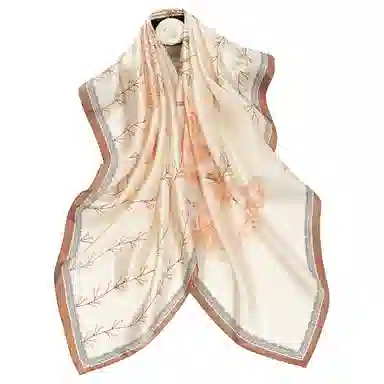 一米画纱 婉约江南中式真丝大方巾时尚印花舒适独特图案优雅百搭 桑蚕丝 丝巾 女款