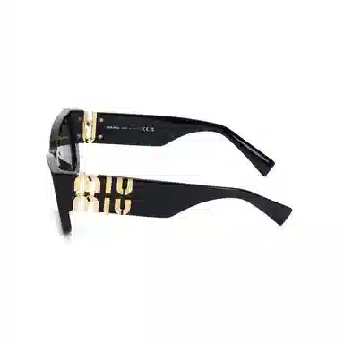 Miu Miu Letter Engraved Acetate Sunglasses Black