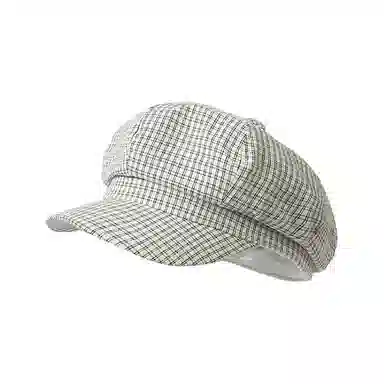 浪莎 韩系早秋千鸟格纹薄款复古英伦风百搭休闲 棉 贝雷帽 男女同款情侣款