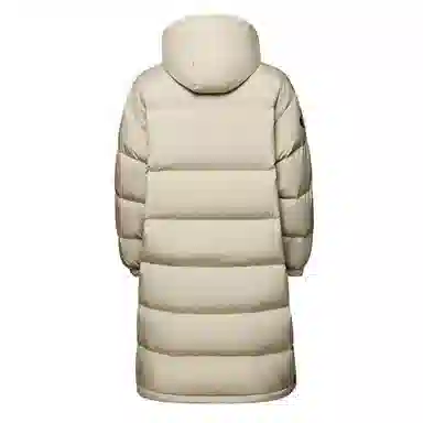 冰飞 美式复古高街潮牌经典基础款字母星星印花凹凸质感胶标大口袋保暖防风上衣下摆开叉设计中长款时尚情侣连帽外套羽绒服 男女同款