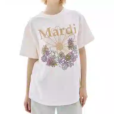 MARDI MERCREDI TSHIRT FLOWERMARDI JARDIN_CREAM PEANUT FW25T