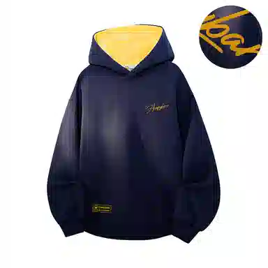 【可拆卸DIY徽章】卡皮巴拉小黄豚 双面撞色植绒签字体美式重磅显瘦慵懒风上衣高街潮牌校园风情侣百搭宽松休闲春秋连帽卫衣 男女同款