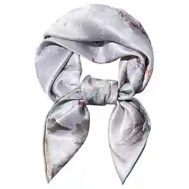 一米画纱 中式古典花园系列复古花萝方巾外搭出游气质国风双面双色 桑蚕丝 丝巾 女款