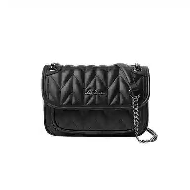 老人头 法式设计高级感小香风气质百搭洋气高颜值菱格轻便通勤约会时尚链条单肩包腋下包手提女包 合成革 斜挎包 常规 女款 黑色