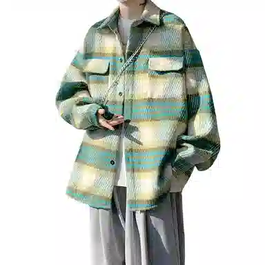 悍戈 毛呢呢料多风格融合的时尚翻领外套棉服 男女同款