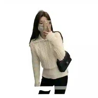 望莱仕 氛围感穿搭翻领显瘦上衣针织衫 女款