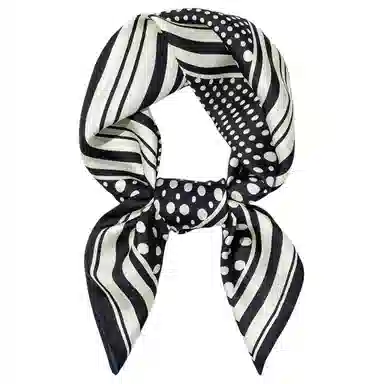 一米画纱 双面双色斜纹绸精致工艺喷绘真丝方巾优雅气质西装领巾 桑蚕丝 丝巾 女款