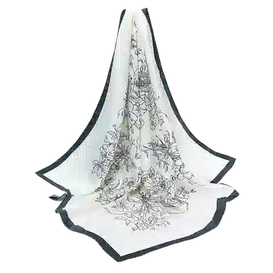 一米画纱 婉约江南中式真丝大方巾时尚印花舒适独特图案优雅百搭 桑蚕丝 丝巾 女款