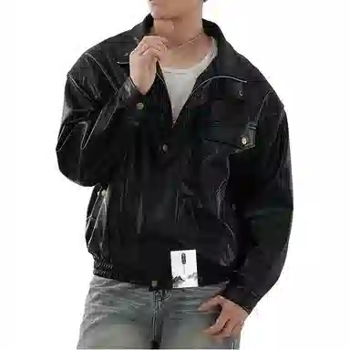 【美式复古短款廓形机车皮衣】布客行 赛博朋克痞帅狂野硬朗摇滚叛逆霸气不羁防水防风做旧质感英伦学院风翻领百搭外套  夹克 男女同款
